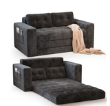 Convertible Sofa Bed, Asofer Boneless Folding Sleeper Sofa Couch Bed, No Assembly Required for Living Room & Bedroom, Dark gray