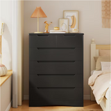 Asofer 3 Pieces Bedroom Furniture Set, Includes Queen Bed Frame with Headboard, Wooden 4-Drawer Dressers & 6-Drawer Dressers for Bedroom, Black