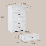 Asofer Bedroom Furniture Set of 3, Includes 5 Drawer Dresser, 6 Drawer Dresser, Queen Bed Frame with Headboard, Modern Wood Dresser and Nightstand Sets, White