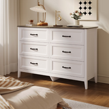 Asofer Bedroom Furniture Set of 3, Includes 5 Drawer Dresser, 6 Drawer Dresser, Queen Bed Frame with Headboard, Modern Wood Dresser and Nightstand Sets, White