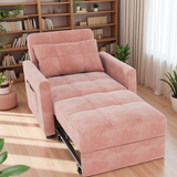 Sleeper Sofa, Lofka 3 in 1 Convertible Single Sofa Bed with Pull Out Couch for Living Room, Apartment,Pink