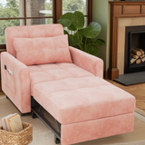 Reclining sofa,Lofka 3 in 1 Sleeper Chair Bed with 3 levels Adjustable Backrest for Living Room|Bedroom|Apartment,Pink