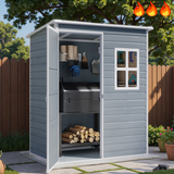 Plastic Shed,5x3 FT Outdoor Storage Shed with Floor to Store Patio Furniture for Yard & Bikes - Gray
