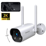 GNCC Wifi Outdoor Surveillance Cameras 2K ,PIR Motion Detection,Two-Way Audio, IP66 Waterproof & Night Vision