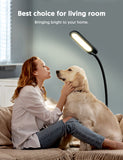TECKIN LED Floor Lamp Reading Lamp, 5 Color Temperatures & 4 Brightness Levels Lamps with Adjustable Gooseneck, Dimmable Touch Control Standing Lamps for Living Room Bedroom Studying Sewing