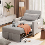 Lofka Sofa Bed, Convertible Chair Bed 3 in 1 Single Couch Bed, Light Gray