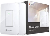 TECKIN 3 Way Smart Wi-Fi Light Switch Works with Alexa, Google Home and Siri, Neutral Wire Required, Control Lighting from Anywhere, Easy in-Wall Installation,No Hub Required(NOT 2 Pack)