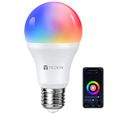 Smart Alexa Light Bulbs , 7.5W 800Lm E26 LED Dimmable Wi-Fi RGB Color Bulbs Work with Alexa, Google Home, Remote Control, Voice Control, No Hub Required，1PC