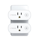 Smart Plug, TECKIN WiFi Outlet 15A Works with Alexa, Google Home and SmartThings, Mini Smart Socket with Schedule and Timer Function, No Hub Required, 2 Pack