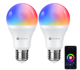 Smart Alexa Light Bulbs , 7.5W 800Lm E26 LED Dimmable Wi-Fi RGB Color Bulbs Work with Alexa, Google Home, Remote Control, Voice Control, No Hub Required，2PCS