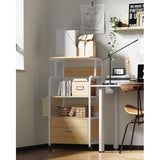 3 Tier Kitchen Storage Stand with Drawer and Side Hook - Wood