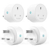 Smart Plug WiFi Outlet Teckin Smart Sockets 13A Works with Amazon Alexa Google Home and SmartThings Mini Plug Wireless Remote Control Timer Plug Switch, No Hub Required (4 Pack)