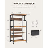 4 Tier Kitchen Microwave Rack with Storage Bag - Retro