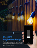 Outdoor Dimmer Plug with 2 Sockets TECKIN,Outdoor Smart Plug Works with Alexa and Google Assistant,Voice Control,Remote Control,2.4GHZ Wi-Fi Only,Schedule,IP44 Waterproof for Dimmable String Lights