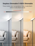 TECKIN Floor Lamp, Sky LED Torchiere,Bluetooth Wifi, 30W/2500LM, 3 Color Temperatures, Romote Control, Dimmable Touch Control Standing Lamps for Living Room, Bedroom, Office (Black)
