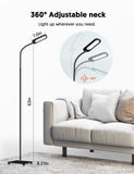 TECKIN LED Floor Lamp Reading Lamp, 5 Color Temperatures & 4 Brightness Levels Lamps with Adjustable Gooseneck, Dimmable Touch Control Standing Lamps for Living Room Bedroom Studying Sewing
