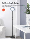 TECKIN Floor Lamp, Sky LED Torchiere,Bluetooth Wifi, 30W/2500LM, 3 Color Temperatures, Romote Control, Dimmable Touch Control Standing Lamps for Living Room, Bedroom, Office (Black)