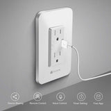 Smart Wifi In-Wall Socket with 2 Outlets and 1 USB Port, TECKIN Smart Wall Plug Compatible with Alexa, Google Home, No Hub Required