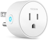 TECKIN Smart Plug Mini Outlet, WiFi Enabled Remote Control Smart Socket with Timer Function, No Hub Required,White, 1 Pack