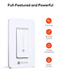 TECKIN Smart Dimmer Switch,Wifi Dimmer Light Switch Work with Alexa and Google Home and Siri,Remote and Voice Control,Schedule and Timer,Single Pole,No Hub Required