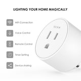 Smart Plug, SmartThings for Voice Control, Teckin Mini Smart Outlet Home Automation Modules, No Hub Required, FCC ETL Certified,Only Supports 2.4GHz Network