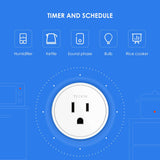 Smart Plug, SmartThings for Voice Control, Teckin Mini Smart Outlet Home Automation Modules, No Hub Required, FCC ETL Certified,Only Supports 2.4GHz Network