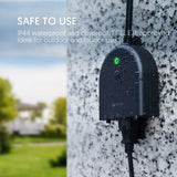 Outdoor Smart Plug TECKIN Wi-Fi Outlet with 3 Individual Sockets, Wireless Remote Control Timer and Schedule IP44 Waterproof FCC/RoHS Certified.