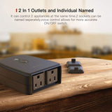 Outdoor Smart Plug, TECKIN Outdoor Wi-Fi Outlet with 2 Sockets, Compatible with SmartThings, Alexa, Google Home, Wireless Remote Control/Timer by Smartphone, IP44 Weatherproof, FCC/RoHS Certified