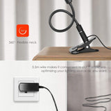 Clip on lamp, Reading Light, Clamp Desk lamp, (AC Adapter Included) 3 Brightness Night Book Light , Teckin 360°Flexible Neck Touch Control Eye-Care Perfect for Bed Headboard Or Desk Computer