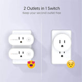 Smart Plug, TECKIN WiFi Outlet 15A Works with Alexa, Google Home and SmartThings, Mini Smart Socket with Schedule and Timer Function, No Hub Required, 2 Pack