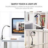 Clip on lamp, Reading Light, Clamp Desk lamp, (AC Adapter Included) 3 Brightness Night Book Light , Teckin 360°Flexible Neck Touch Control Eye-Care Perfect for Bed Headboard Or Desk Computer