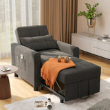 Sofa Beds Chair 3 in 1, Convertible Chair Single Bed,Dark Grey