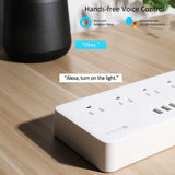 Smart Power Strip WiFi Power Bar 3.28ft Extension Cord Compatible with Alexa,Google Home, TECKIN Surge Protector with 4 USB Charging Ports and Smart AC Plugs for Multi Outlets