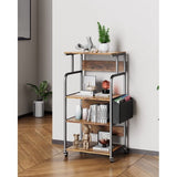 4 Tier Kitchen Microwave Rack with Storage Bag - Retro