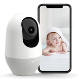 Nooie Baby Monitor, WiFi Pet Camera Indoor, 360-degree Camera, 1080P Home Security Camera, Motion Tracking, Super IR Night Vision, Two-Way Audio, Motion & Sound Detection