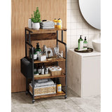 4 Tier Kitchen Microwave Rack with Storage Bag - Retro