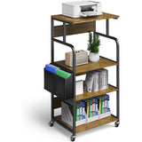 4 Tier Home Office Printer Stand with Storage - Retro