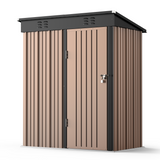 5'x 3'Outdoor Storage Shed with Lockable Door for Backyard Patio Lawn - Light Brown