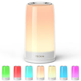 Table Lamp, Touch Sensitive Multicolor Changing RGB LED Bedside Lamp, Touch Lamp with Dimmable Warm White Lights for Bedrooms and Living Rooms, Night Lights for Kids Room, Gift for Family