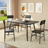 Dining Table Set for 4, Lofka 5 Piece Kitchen Table and Chairs Set for Dining Room & Kitchen, Black