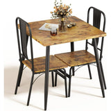 Dinner Table Set for 2, Small Kitchen Table and Chairs Set for Small Space, Retro