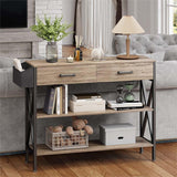 Lofka Console Table with Drawers, Entryway Console Table with 2 Drawer,Gray