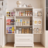 Pantry Cabinet, Lofka 47" Modern Kitchen Pantry Storage Cabinet with 2 Shelves, 2 Drawers & 6 Side Door Shelves - Durable, Moisture-Resistant & Easy to Install