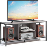 Lofka Industrial TV Stand with Storage for TVs up to 65",Wooden 3-Tier TV Stand,Gray