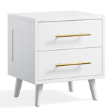 Nightstands with 2 Drawers,Beside Table for Bedroom Set of 2,White