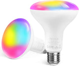 TECKIN Smart WiFi LED Bulbs, RGBCW Multicolor Smart WiFi Bulbs, Compatible with Alexa, Google Home, Equivalent 100W Bulb with Timing, 13W, 1300 Lumens, 2700K-6500K, E26, No Hub Required，2PCS