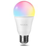 Teckin WiFi LED bulb E26 A19, TECKIN smart bulb, compatible with Alexa, Google Home, multi-color, dimmable, warm and cold light, 7.5W 800LM. 1 PC