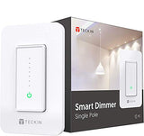 TECKIN Smart Dimmer Switch,Wifi Dimmer Light Switch Work with Alexa and Google Home and Siri,Remote and Voice Control,Schedule and Timer,Single Pole,No Hub Required