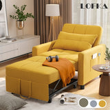 Sofa Bed, Lofka Yellow Convertible Single Chair Bed for Home Office/Bedroom, 400lbs