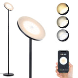 TECKIN Floor Lamp, Sky LED Torchiere,Bluetooth Wifi, 30W/2500LM, 3 Color Temperatures, Romote Control, Dimmable Touch Control Standing Lamps for Living Room, Bedroom, Office (Black)